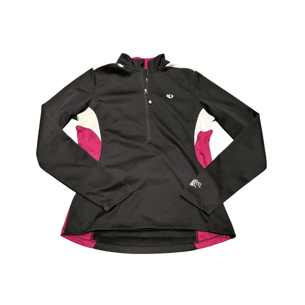 Pearl Izumi Women's Medium Zip Long Sleeve Running Training Top Black Purple